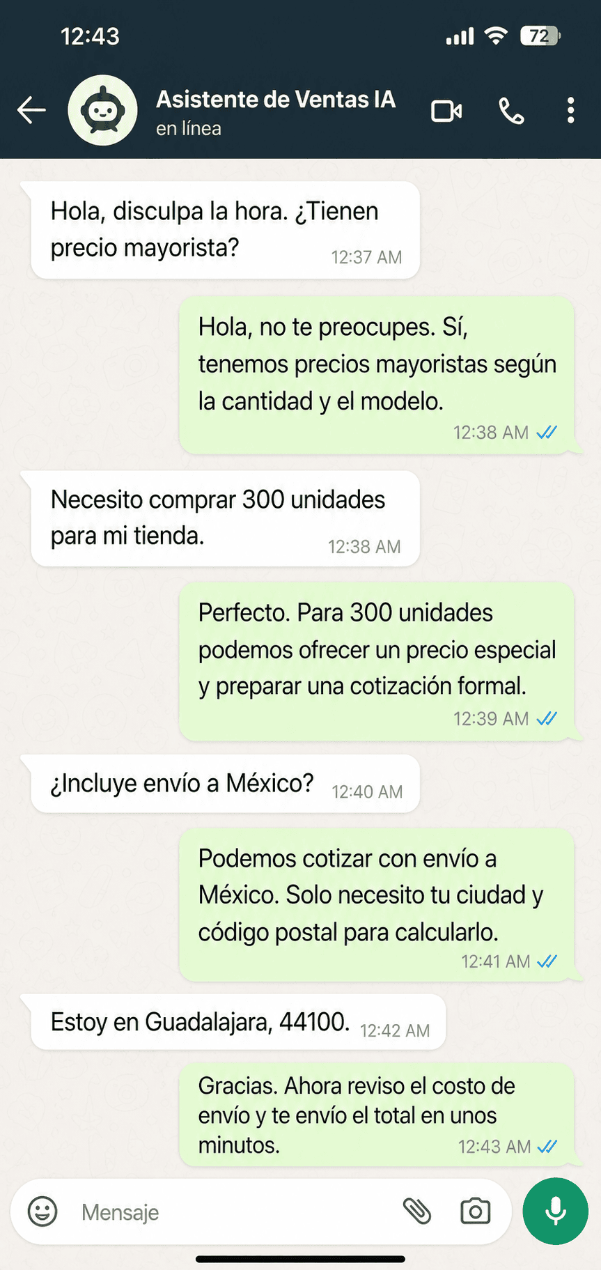 批發價諮詢 · 西班牙文